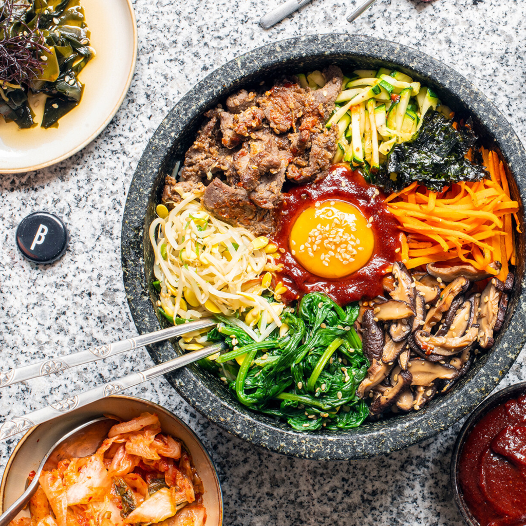 Bap Dak Egg Bowl Food Market Top View